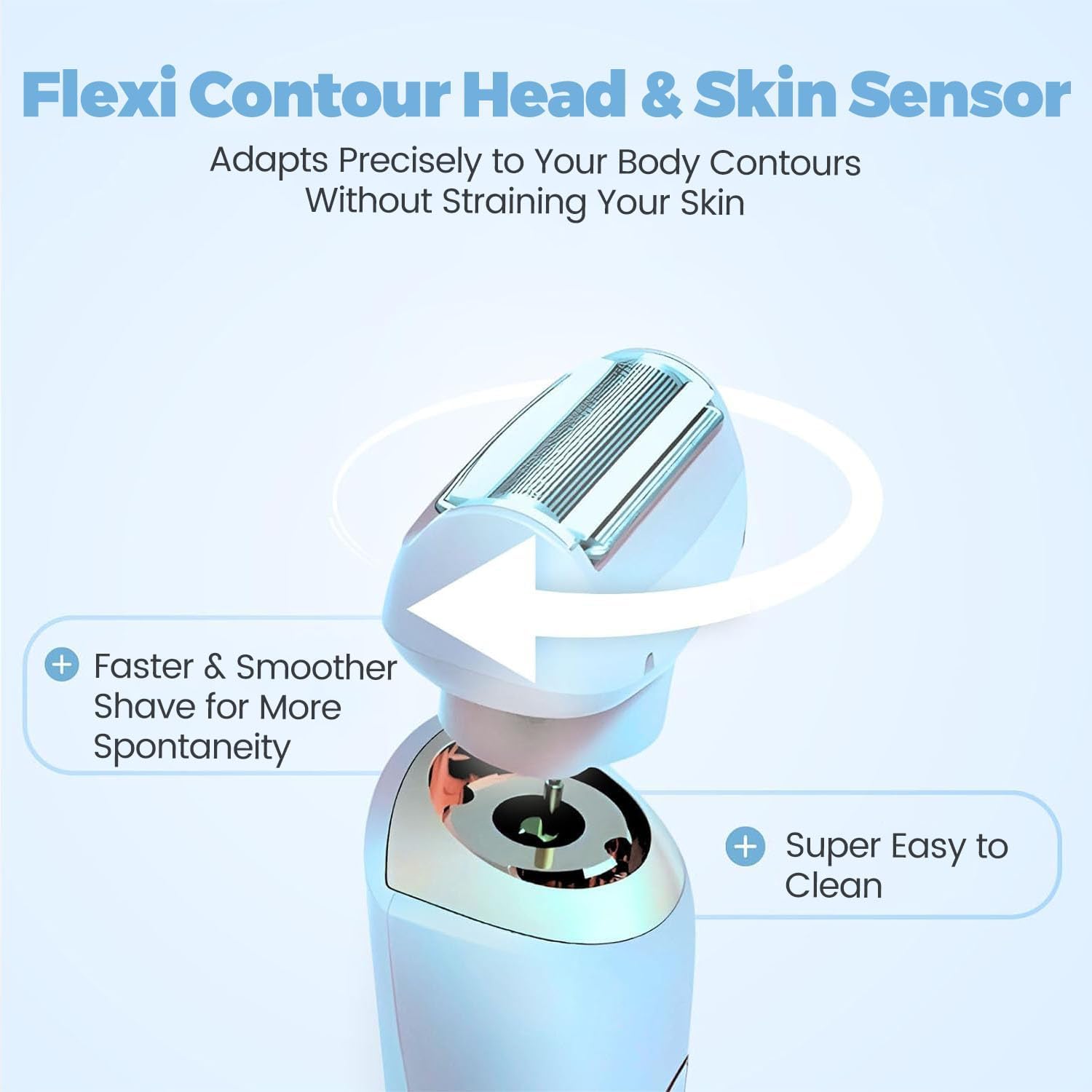 Viovex Razor 2025 - 2 in 1 Electric Shaver for Women with Silk Glide Technology, Smooth Shaving for Legs, Arms, Underarms & Bikini Area - Perfect for Travel & Daily Grooming (Blue)