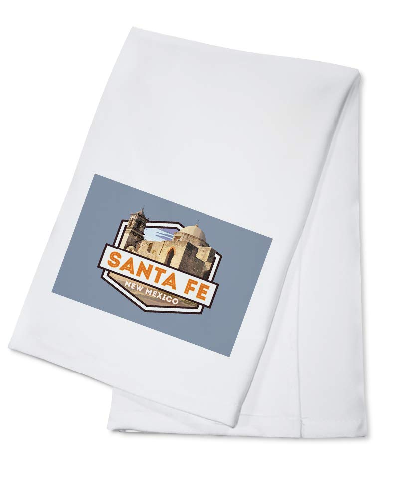 Santa Fe New Mexico Spanish Mission Contour 100% Cotton Tea Towel - Decorative Hand Towel for Kitchen & Home Decor - Perfect for Drying Dishes, Gift Giving, and Southwestern Style Decor