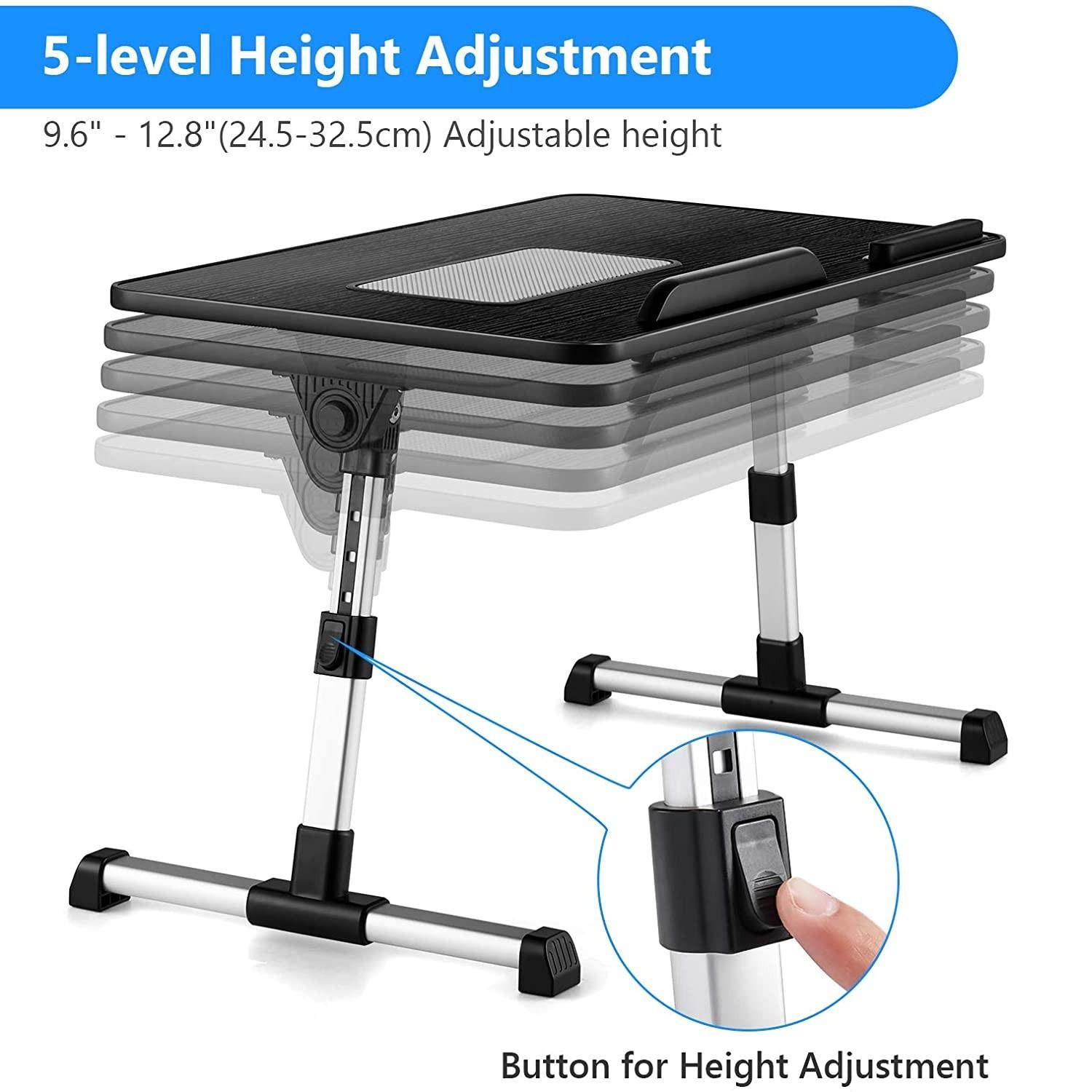 BoxWave Stand and Mount for Dell Latitude 5430 Rugged Laptop (14 Inch) - Adjustable True Wood Laptop Bed Tray Stand, Ergonomic Desk Stand for Comfortable Work in Bed, Office, or Home - Jet Black