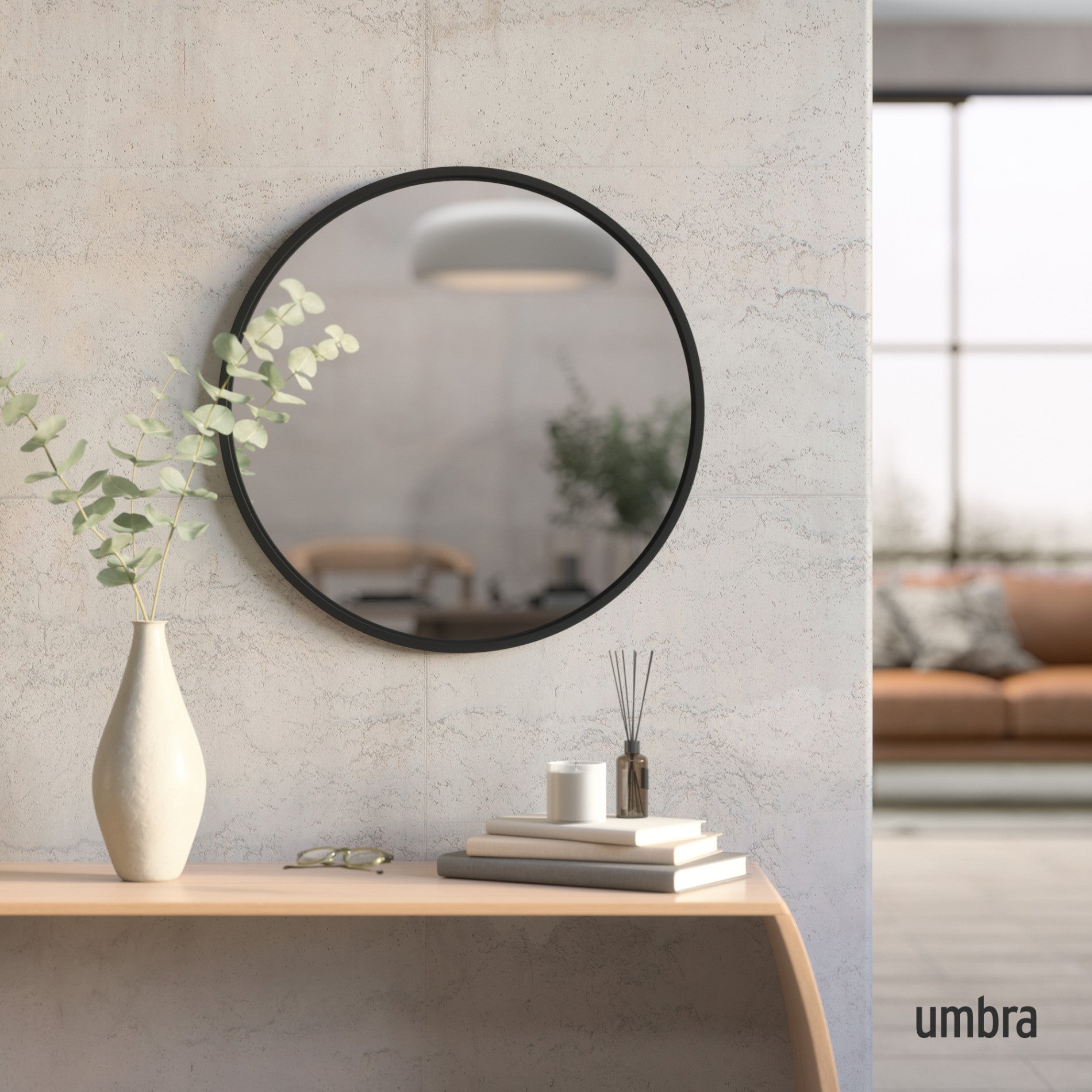 Stylish Round Wall Mirror for Home Decor - Perfect for Living Room, Bedroom & Bathroom | Durable & Shatterproof Design