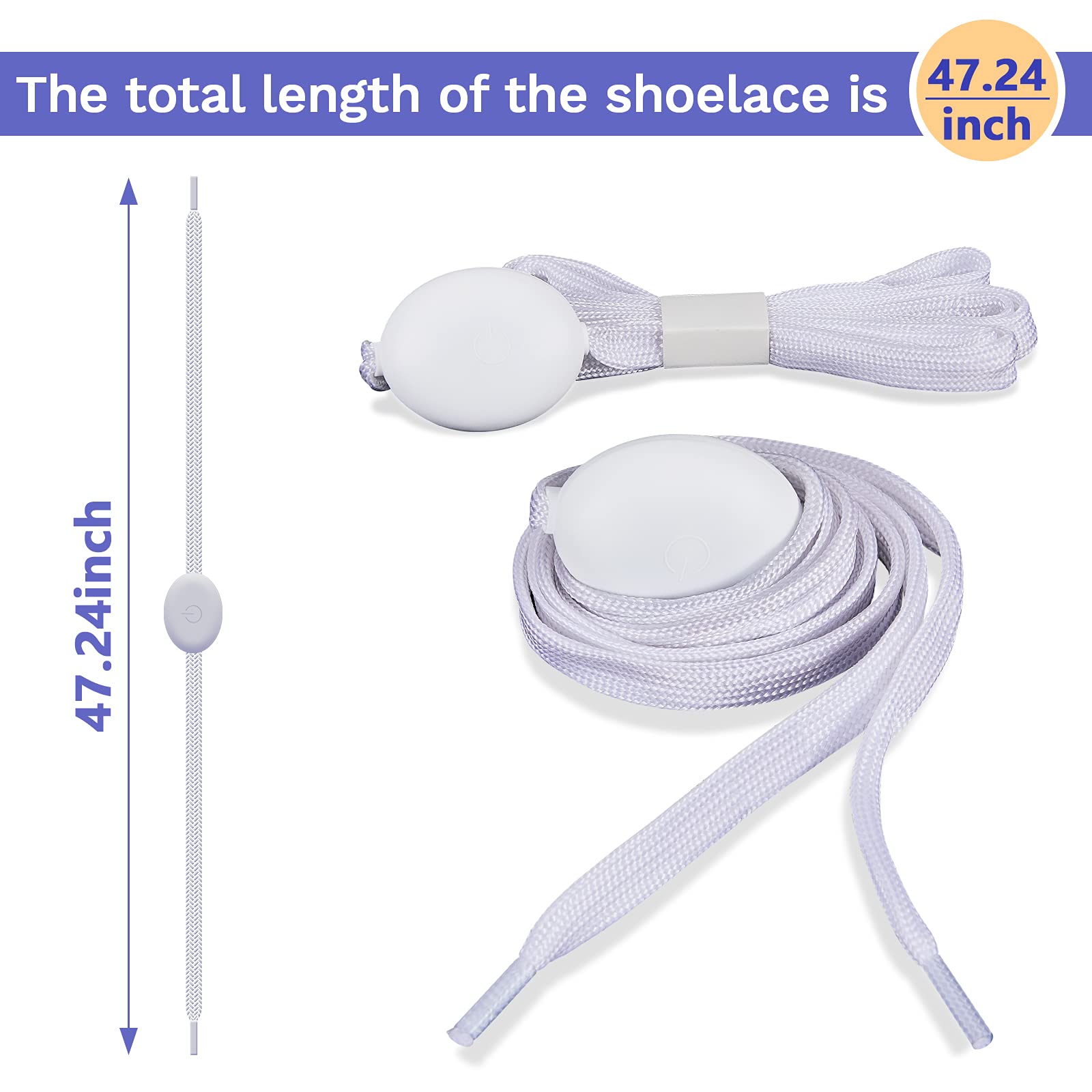 Syhood LED Light Up Shoe Laces - Glow in The Dark Flashing Nylon Shoelaces for Hip-hop Dance, Rave Parties & Night Running - Perfect for Costumes, Festivals & Kids Birthday Favors