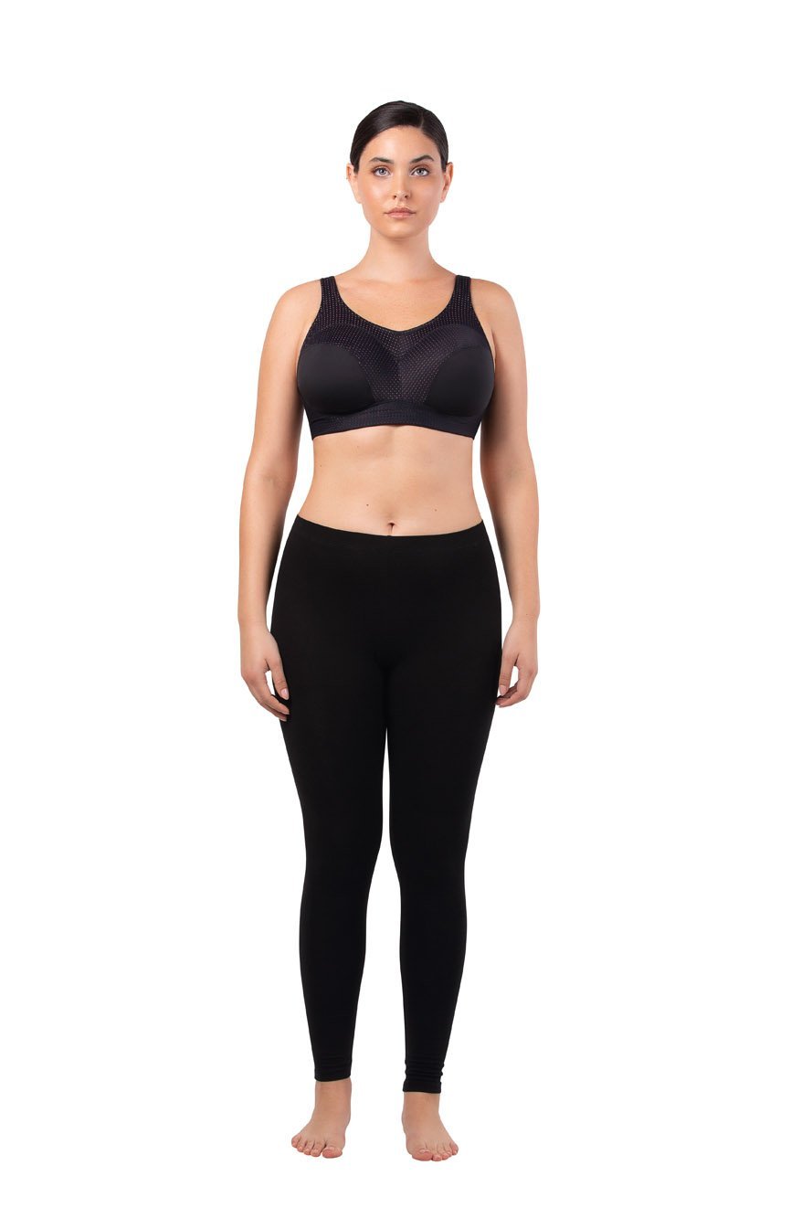 Parfait Power Fit Unlined Moderate Impact Sports Bra - Black with Pink Blush | Comfortable Workout & Yoga Support for Women
