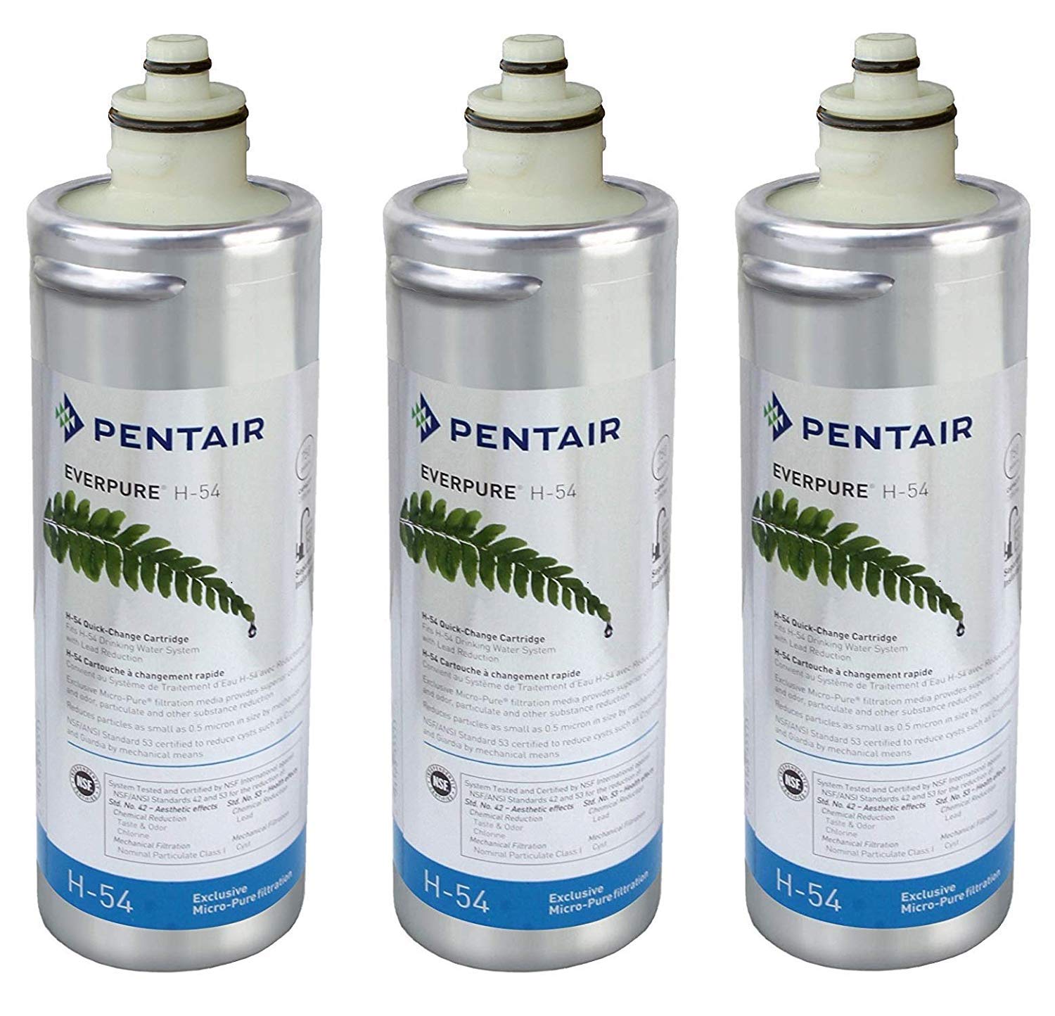 Everpure H-54 Water Filter Replacement Cartridge (EV9252-68) - 3 Pack - Compatible with Refrigerators & Under Sink Systems - Clean Drinking Water for Home & Office
