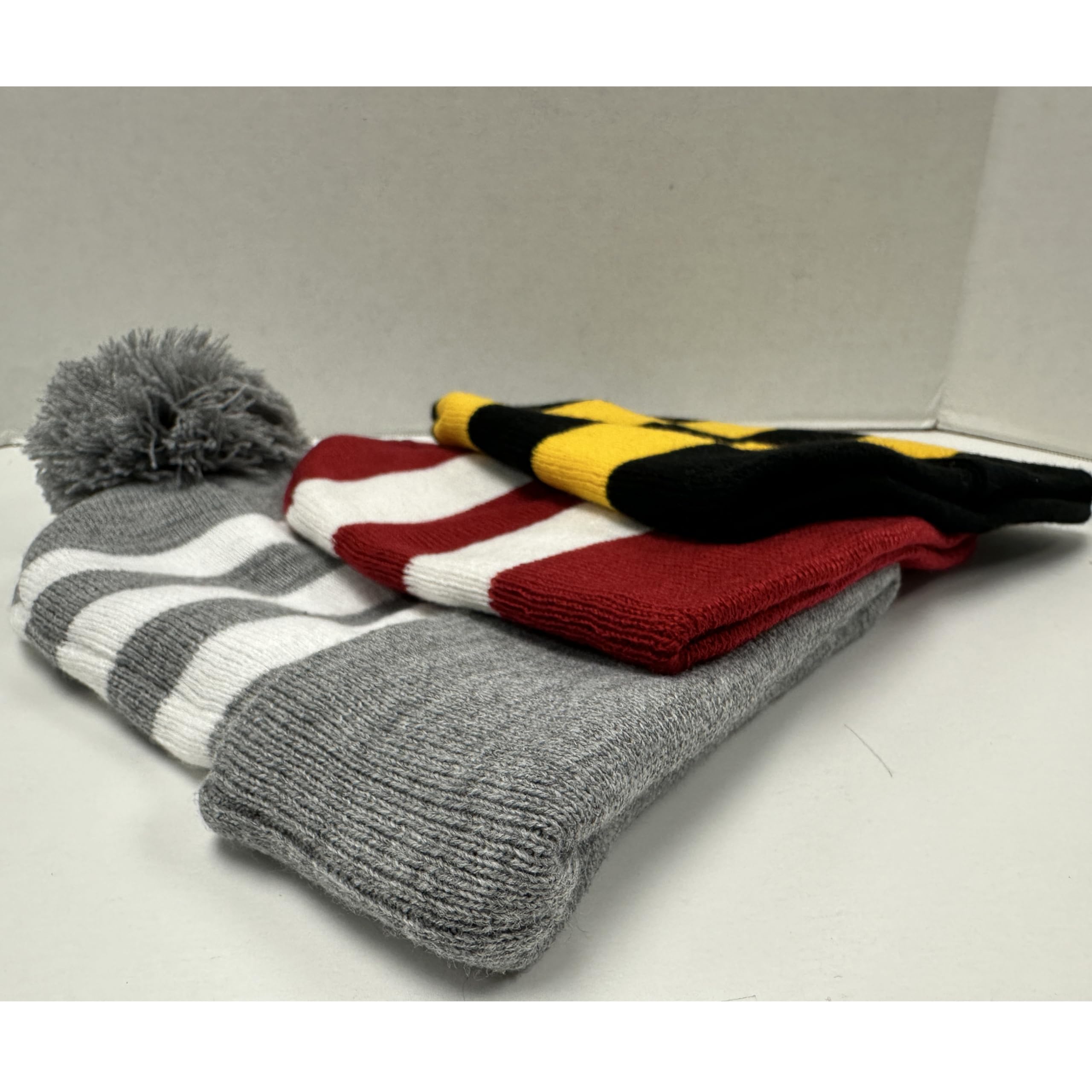 Unisex Rugby Stripe Scarf & Beanie Hat Set - Warm Winter Accessories for Men & Women - Perfect for College, Outdoor Sports & Cold Weather Fashion