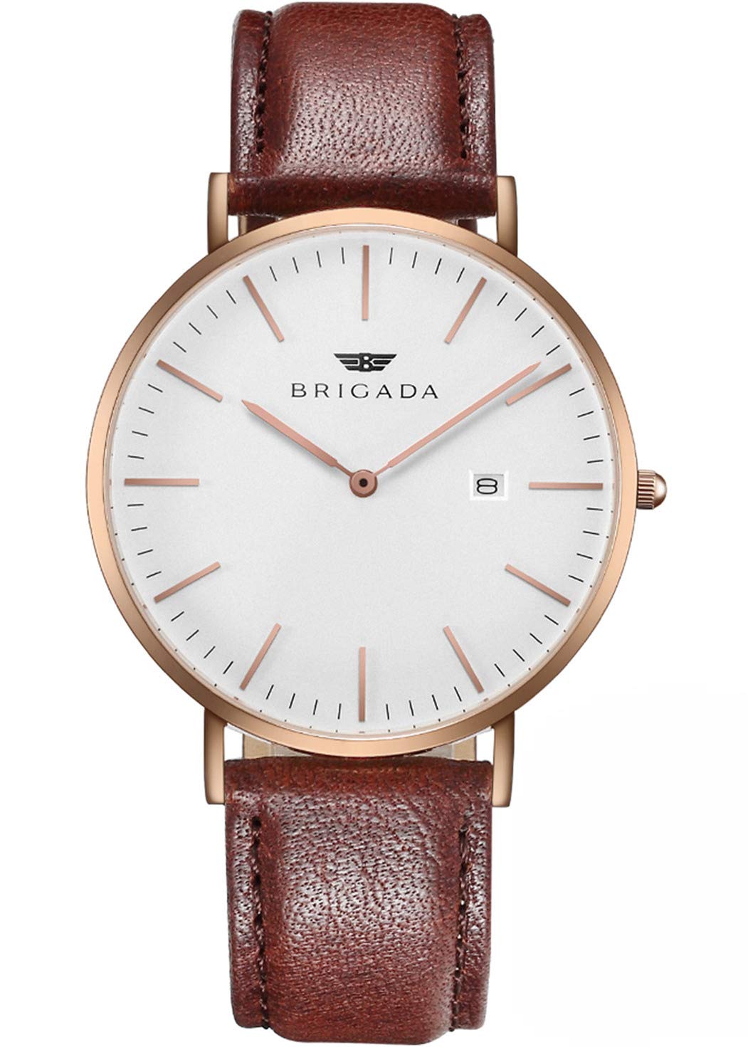 BRIGADA Minimalist Swiss Watch for Men & Women - Waterproof & Casual for Work & Travel
