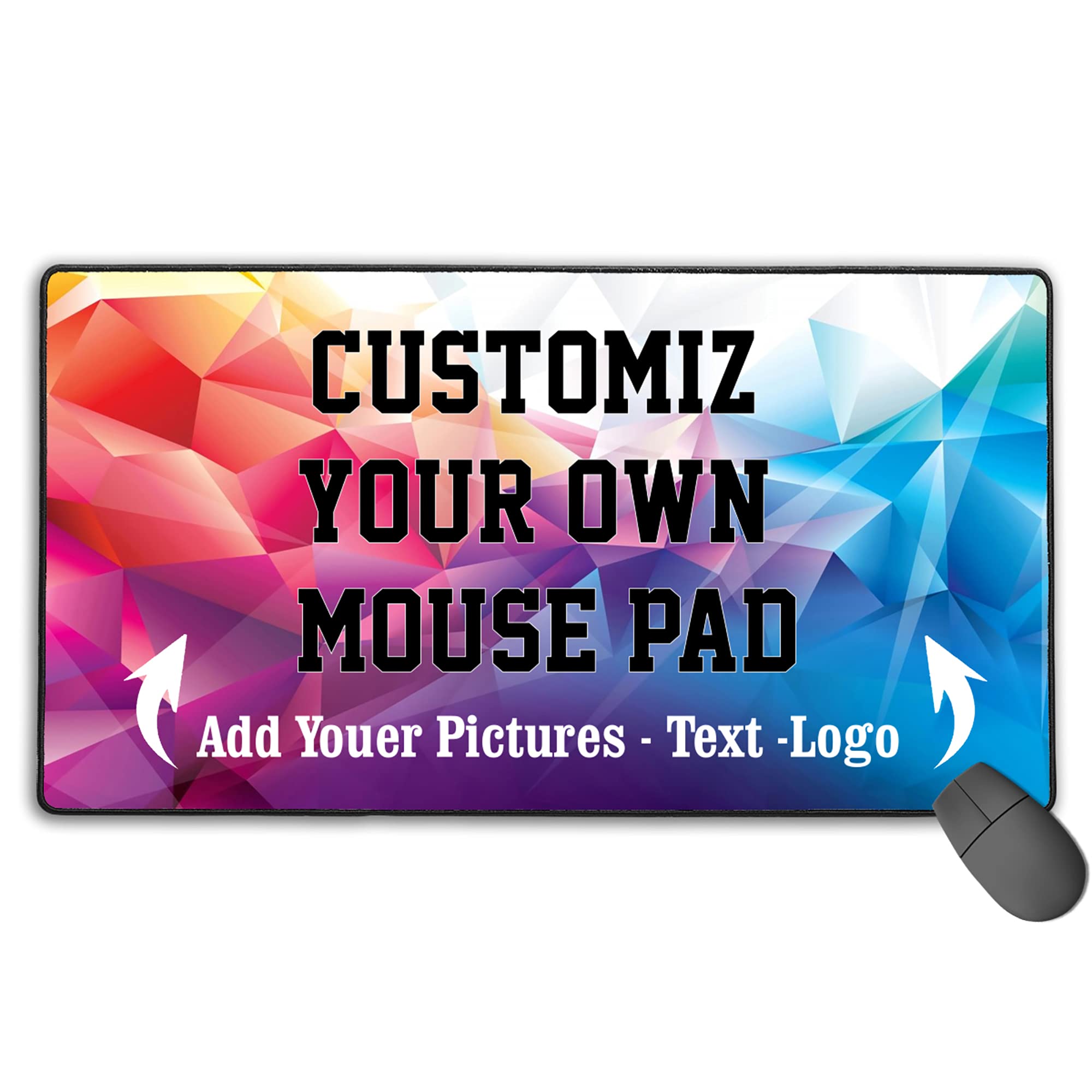 Custom Photo Mouse Pad - Personalized Desk Mat with Text & Logo - 29.5x15.8in (40x75cm) Large Gaming Mousepad - Perfect for Office, Gaming & Graphic Design Workspace