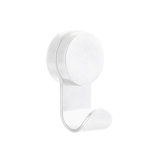 ZONE DENMARK White Single Towel Wall Suction Hook - Bathroom & Kitchen Organizer for Hanging Towels, Robes, and Utensils