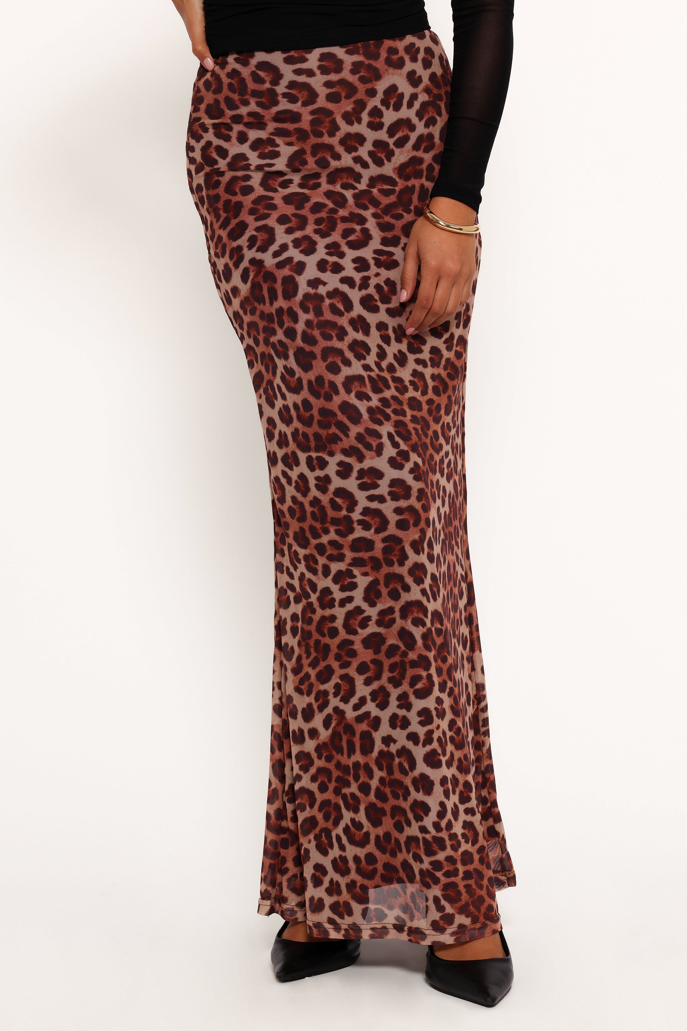 Cici Maxi Skirt Leopard Print - Women's Flowy Long Skirt with Elastic Waist for Casual Wear, Beach, Vacation & Boho Style Outfits