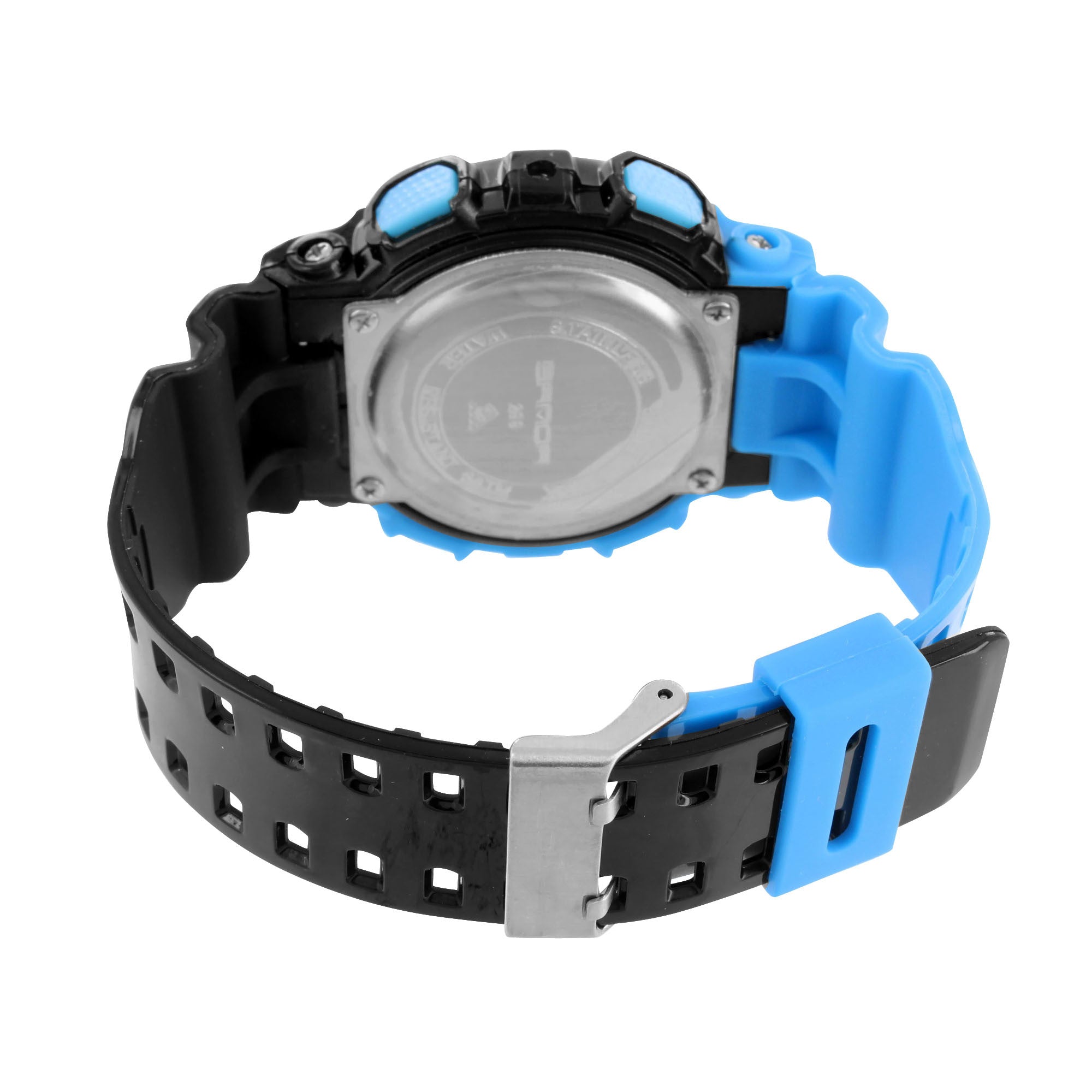 Men's Sports Watch with Black Blue Dial - Digital Analog Waterproof Fitness Tracker for Running, Swimming & Outdoor Activities