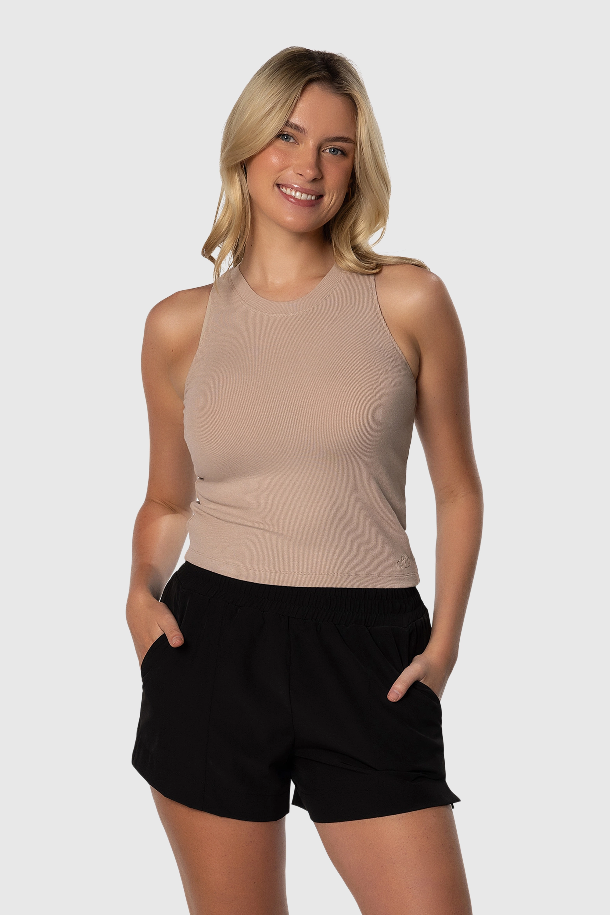Women's Ribbed Tank Top in Pink - Soft Stretchy Fitted Camisole for Casual Wear, Layering & Summer Outfits