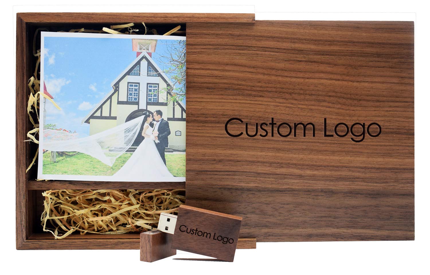 Custom Engraved 32GB USB 2.0 Flash Drive for Weddings - Personalized Photo Memory Stick Gift with Keepsake Box - Perfect for Bridal Party Favors, Anniversary Gifts & Special Occasions