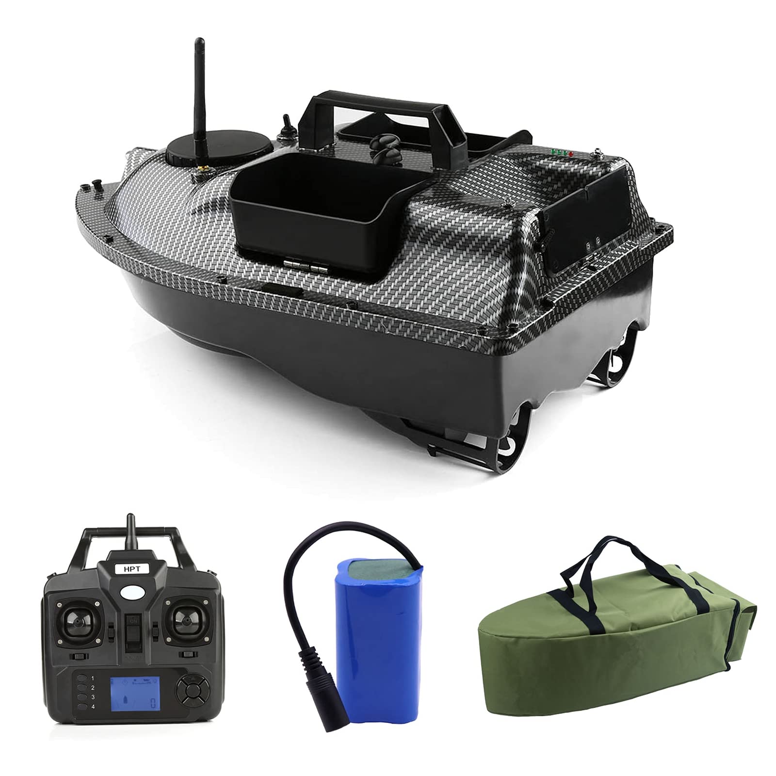GPS Remote Control Fishing Bait Boat - 500M Range, Dual Motor, Large Bait Hopper & LED Lights for Night Fishing - Perfect for Carp, Catfish, Bass - Ideal for Lake, River & Saltwater Fishing Adventures