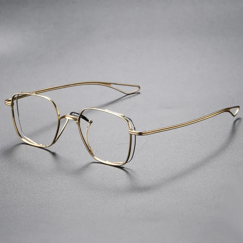 Aimee Unisex Full Rim Square Double Bridge Titanium Eyeglasses 842124 - Lightweight Durable Frame for Reading, Work & Fashion - Perfect for Office, Home & Outdoor Activities