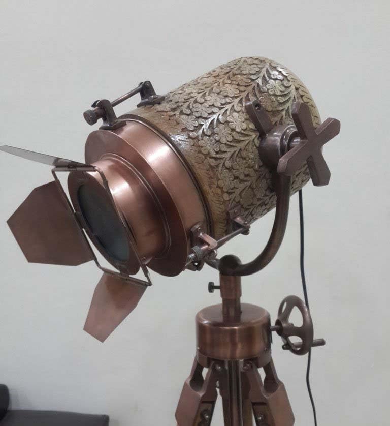 Vintage Wooden Floor Lamp - Nautical Tripod Design for Home Decor & Gifts