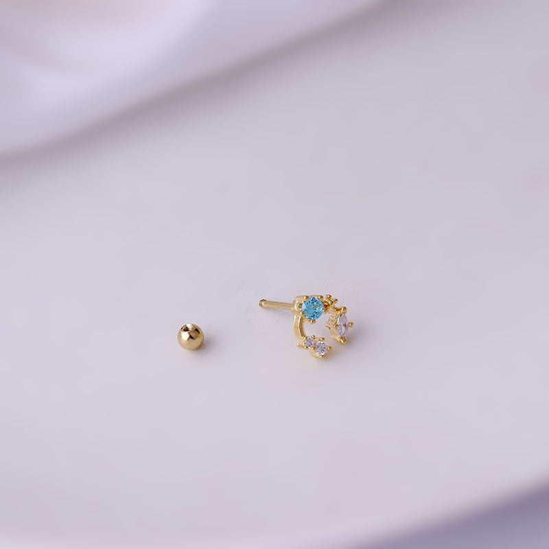 20G Cartilage Tiny Stud Earrings - Flat Back Crystal Earrings for Women | HSPJ662 | Perfect for Daily Wear, Parties & Gifts