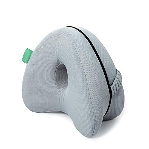 XD Designs Orthopedic Knee Pillow for Side Sleepers - Memory Foam Leg Cushion for Hip, Back & Knee Pain Relief - Ideal for Pregnancy Support & Better Sleep (Light Grey) - Perfect for Side Sleepers, Pregnant Women & Back Pain Sufferers