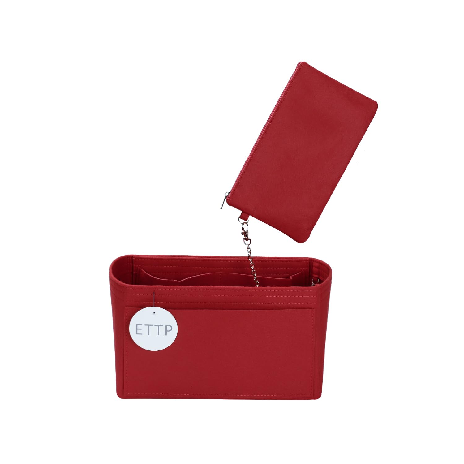 Premium Purse Organizer Insert for Handbags & Totes - Slim Medium Size in Red | Compatible with Neverfull, Speedy & More | Perfect for Travel, Work & Daily Organization