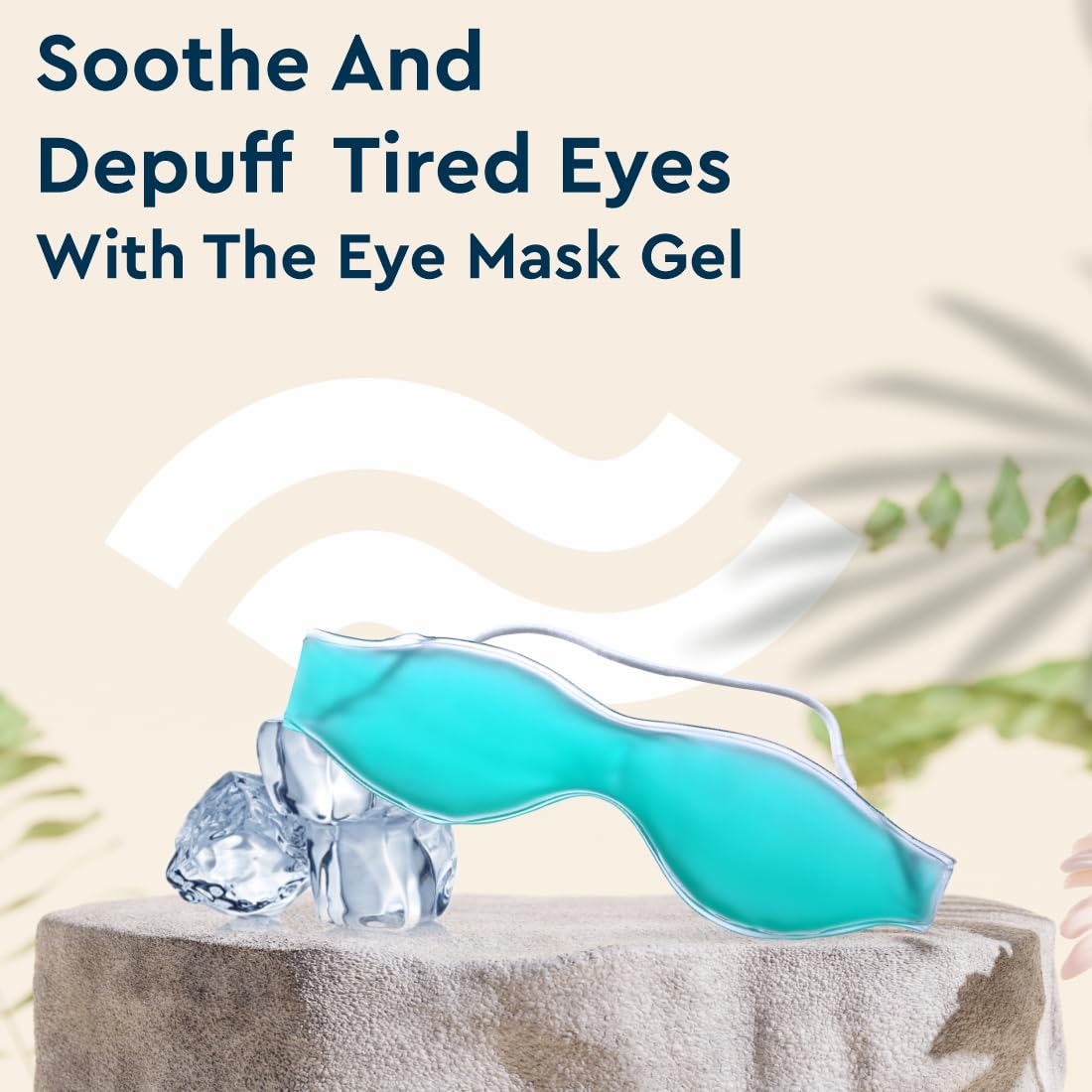 GUBB Cooling Gel Eye Mask for Dark Circles & Puffy Eyes Relief - Hydrating Eye Patches for Dry Eyes, Pain & Redness - Soothing Gel Eye Mask for Women & Men - Universal Fit Blue Eye Mask for Relaxation & Tired Eyes - Perfect for Work, Travel & Home Use