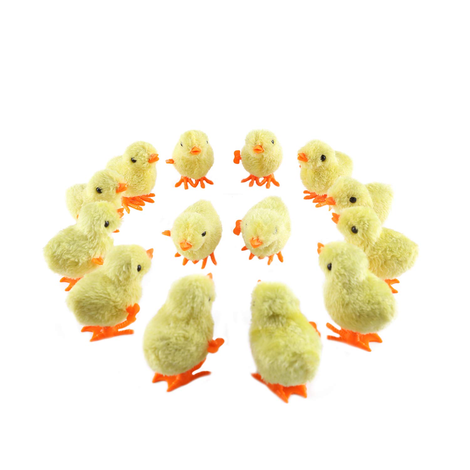 8 Pack Easter Chick Wind-Up Toys - Fluffy Plush Chicken Clockwork Walking & Jumping Toys for Kids - Easter Egg Hunt, Basket Stuffers, Party Favors, Birthday Gifts - Fun for Easter Celebrations, Classroom Rewards & Playtime Activities