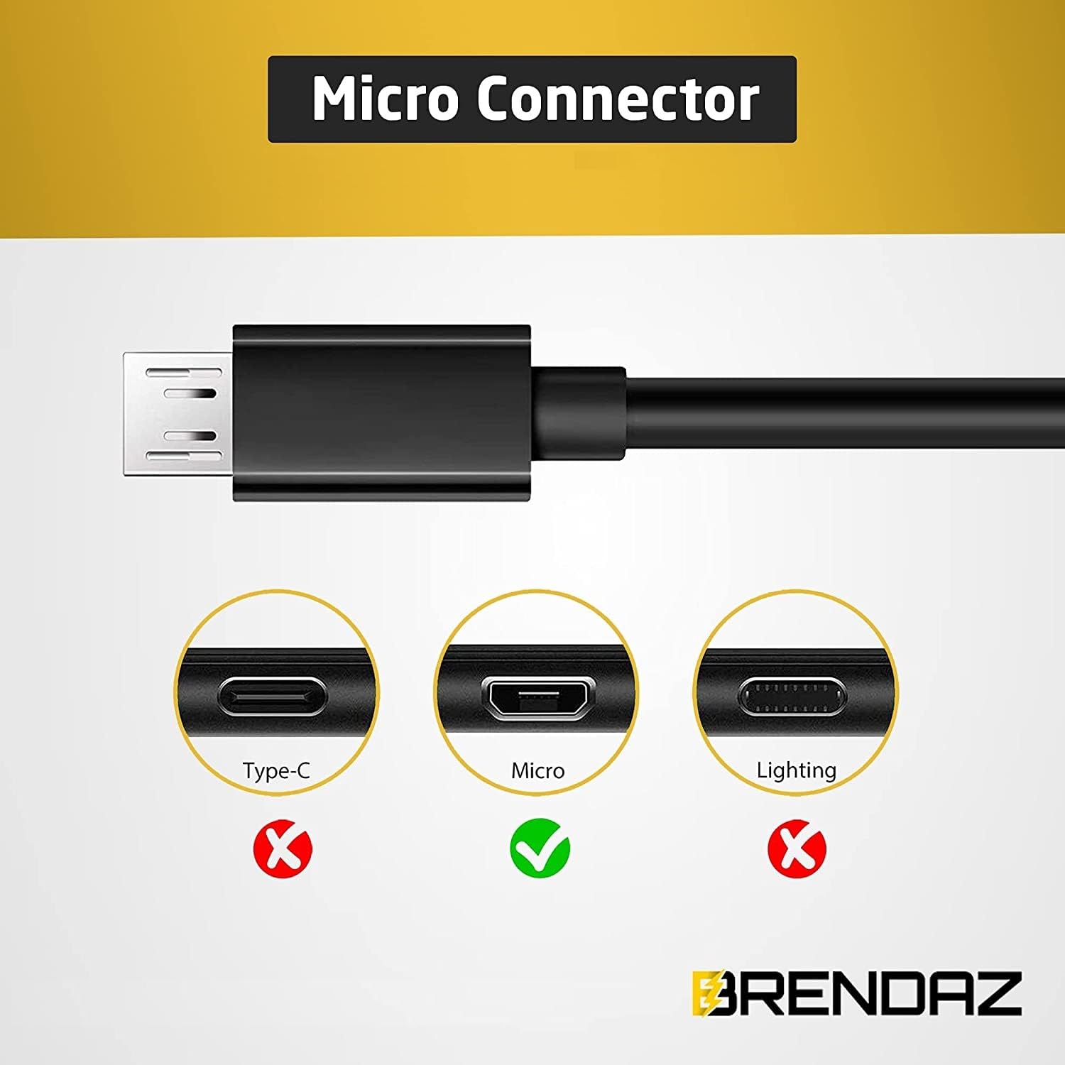 Canon EOS Rebel T8i USB Cable - BRENDAZ 1ft Micro USB 2.0 Data & Charging Cord for DSLR Cameras - Perfect for Photo Transfers & On-the-Go Charging