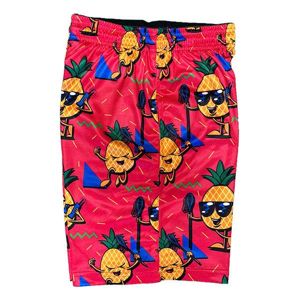 **Boys' Pineapple Print Lax Shorts - Comfortable Athletic Shorts for Boys, Perfect for Lacrosse, Soccer, and Casual Wear**