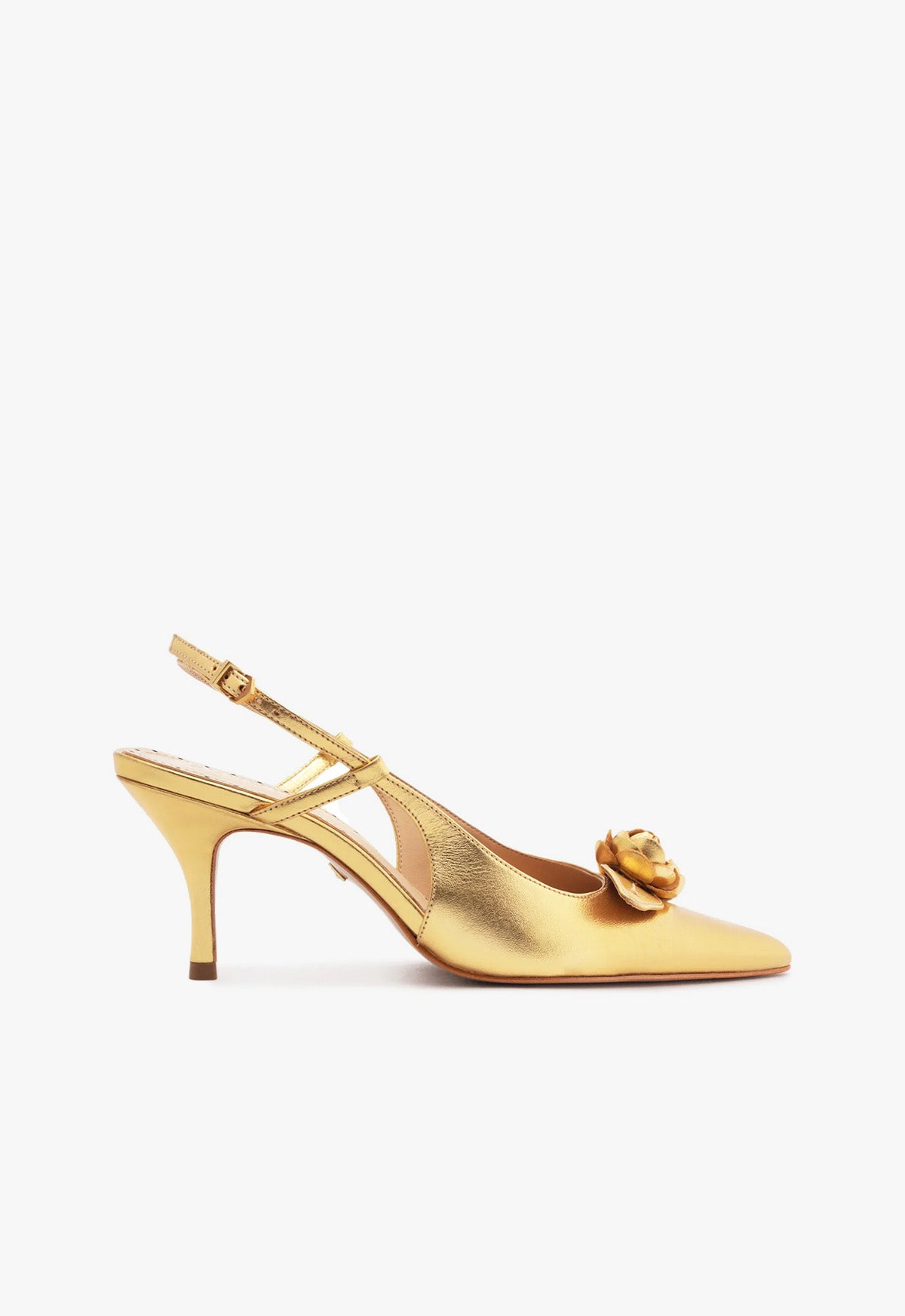 Alma Sling Metallic Leather Pump Women's Heels - Stylish Pointed Toe High Heels for Party, Wedding & Evening Events