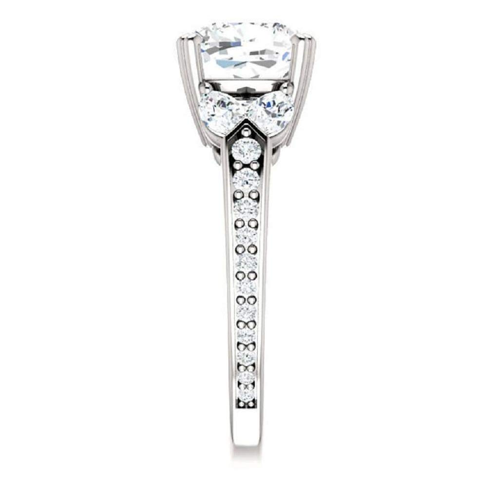 2.00Ct Cushion Cut Moissanite Diamond Ring - VVS1 Clarity 925 Sterling Silver Promise/Engagement Ring - Elegant Wedding Gift & Party Jewelry for Women (Perfect for Anniversaries, Proposals & Special Occasions)
