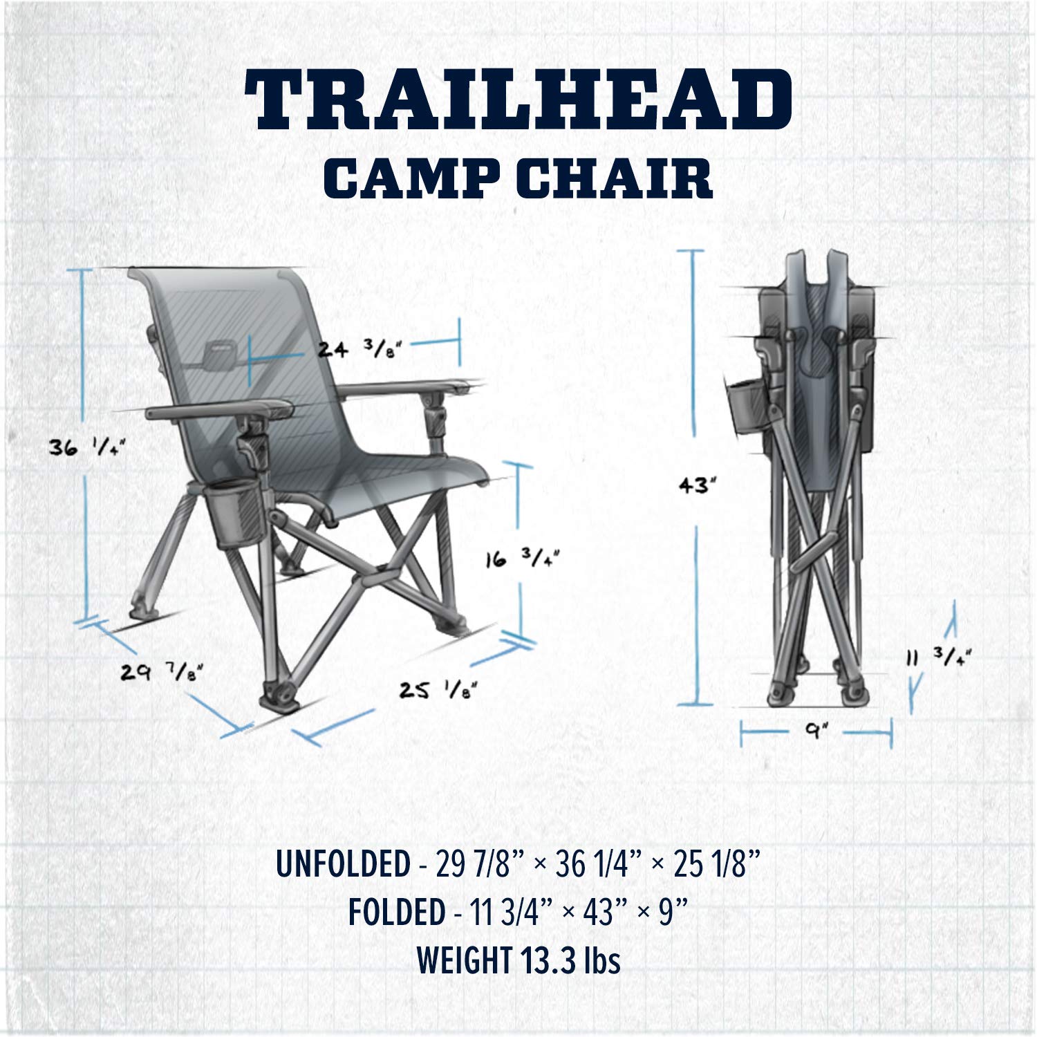 **YETI Trailhead Collapsible Camping Chair - Portable Folding Outdoor Chair for Camping, Hiking, Beach & Backpacking - Heavy-Duty & Lightweight**