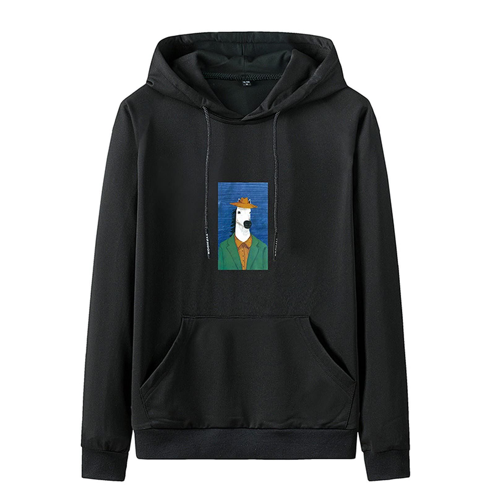 Men's Slim Fit Casual Printed Hooded Sweatshirt Jacket - Autumn Long Sleeve Top Blouse for Outdoor Activities & Daily Wear
