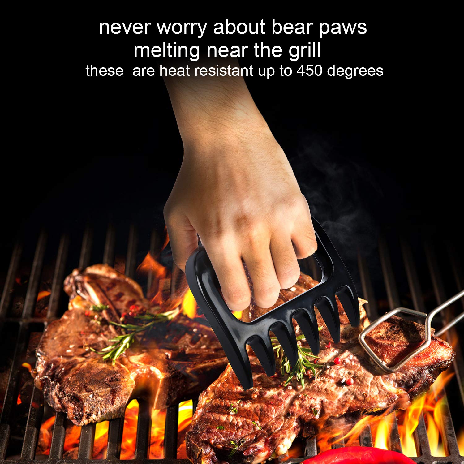 Premium Meat Claws for Pulled Pork & Shredding - Heavy Duty BBQ Forks for Turkey, Beef & Chicken - Heat Resistant BPA-Free Kitchen Tool - Perfect for BBQ, Smoking & Meal Prep - Essential Grill Accessories for Home Chefs