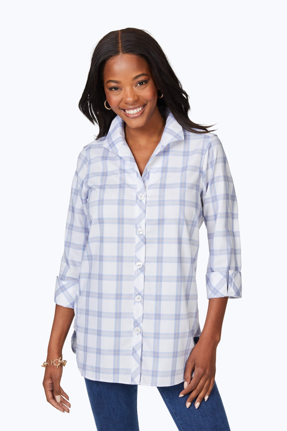 Iris Bloom Breezy Plaid
