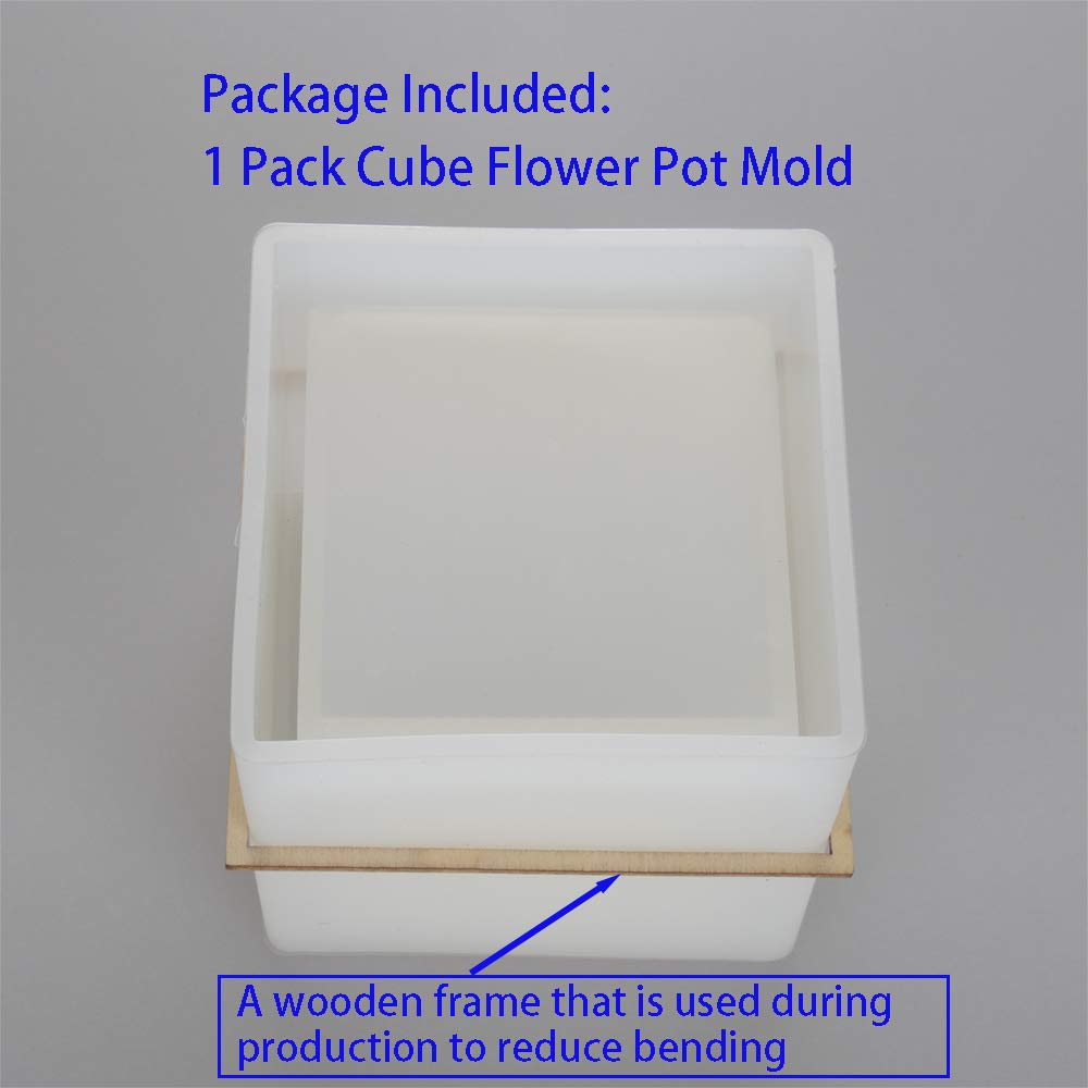 Large Square Resin Planter Molds - DIY Cube Silicone Molds for Flower Pots, Pen Holders & Home Decor - Perfect for Crafting, Wedding Centerpieces & Office Organization