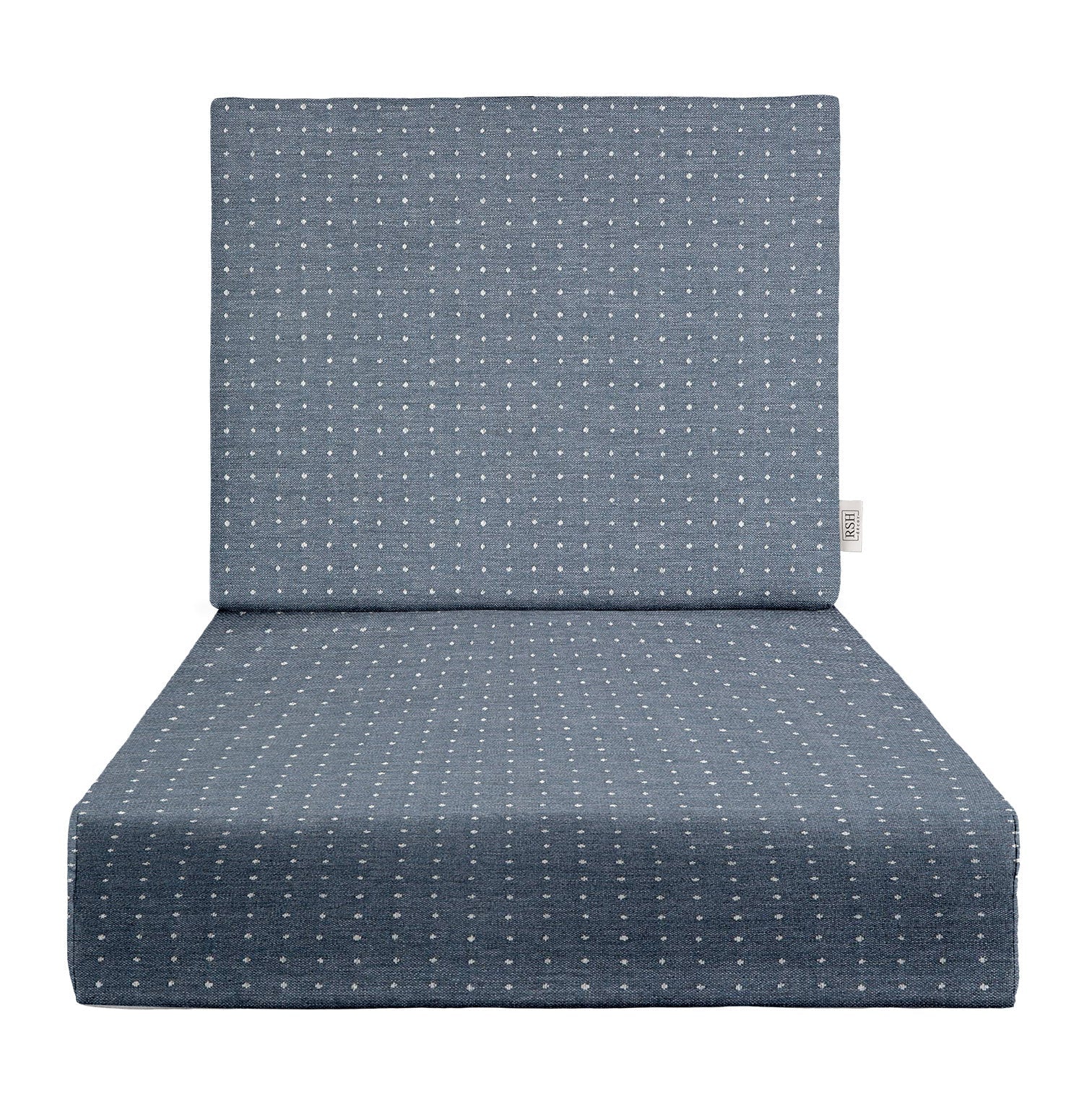 Sunbrella Designer Fusion Blues Deep Seating Foam Back Chair Cushion Set - Waterproof Outdoor Patio Furniture Cushions for Deck, Poolside & Garden Lounge Chairs