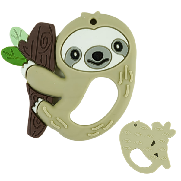 Organic Baby Sloth Teething Toy - BPA-Free Silicone Soother for Infants & Toddlers - Perfect for Teething Relief, Sensory Play & Baby Shower Gifts