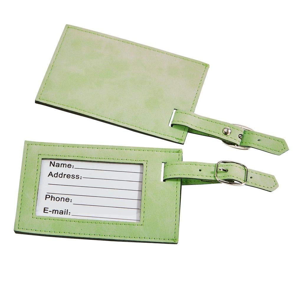 Lime Green Faux Leather Luggage Tag - 4.25 Inch Travel Accessory for Suitcases, Backpacks & Carry-Ons | Perfect for Air Travel, Business Trips & Vacation