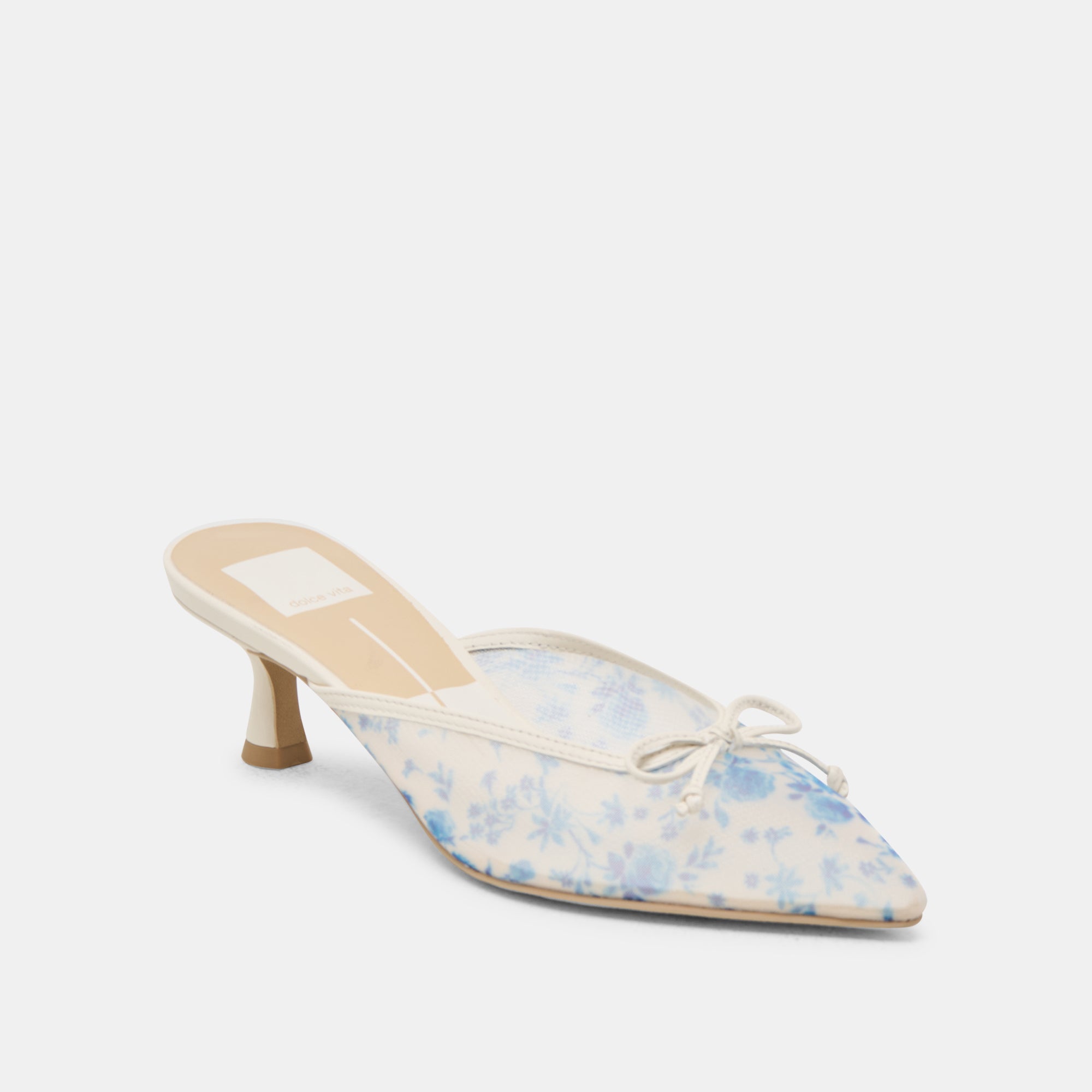 CLEO Women's Blue Floral Mesh High Heels - Elegant Party Shoes for Weddings, Prom & Evening Events