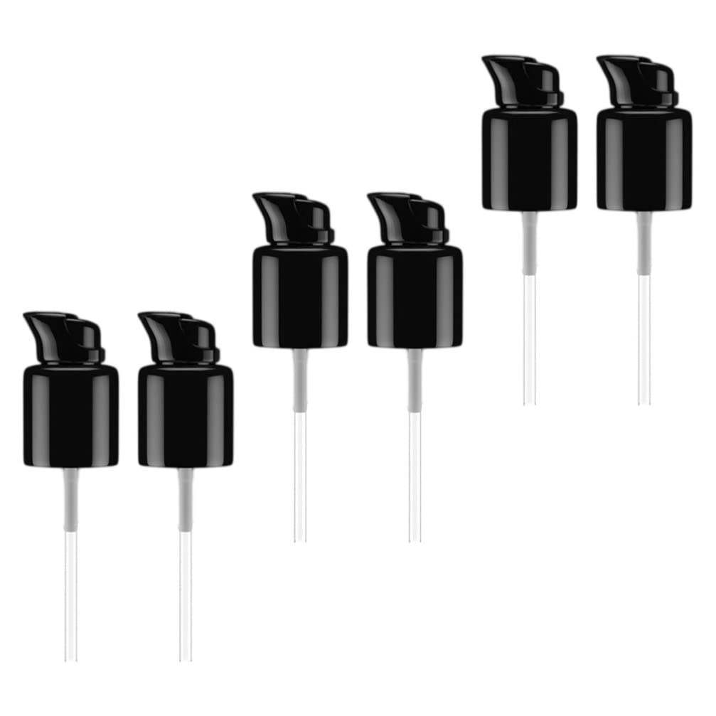 Yardwe 6 Pack 45mm Black Plastic Soap Dispenser Pump Heads - Replacement Lotion Pumps for Cosmetic Jars & Bottles - Ideal for Bathroom, Kitchen, and Salon Use