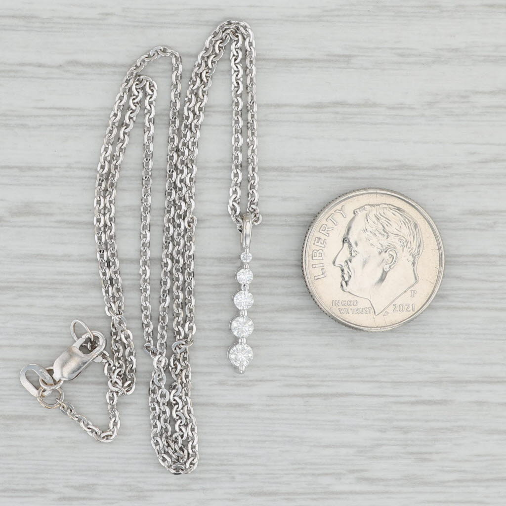 0.25ctw Diamond Journey Pendant Necklace - 14k White Gold 16