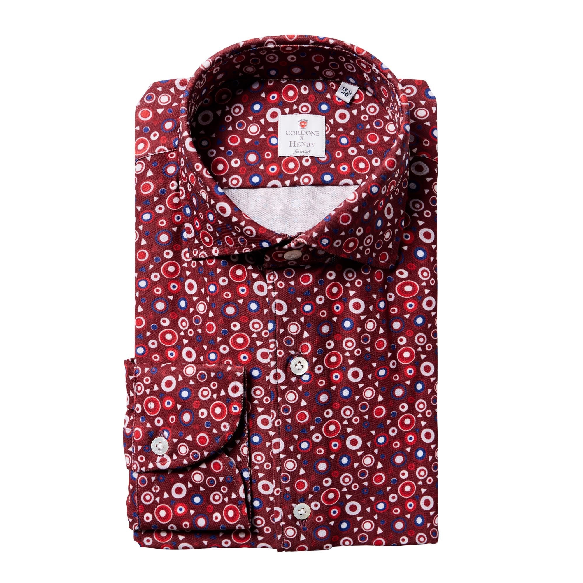 Floral Print Cotton Shirt for Men - Classic Fit with Single Cuff in Red, White & Blue | Casual Wear & Summer Fashion