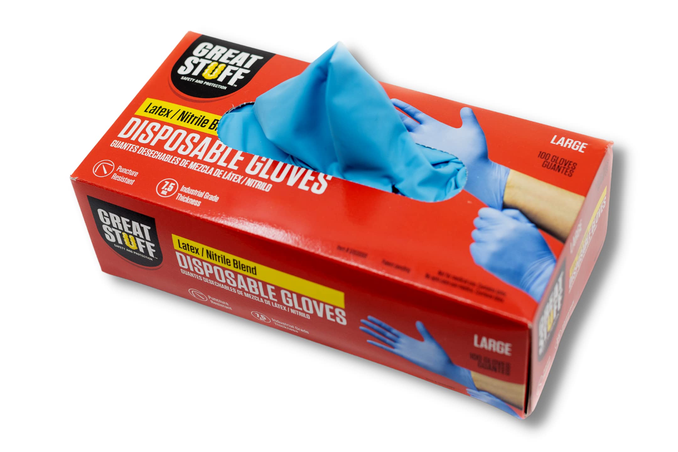Great Stuff Disposable Gloves - 100 Pack Multipurpose Latex-Free Gloves for Cleaning, Food Handling, Medical Use & Household Chores - Durable & Comfortable for Daily Tasks
