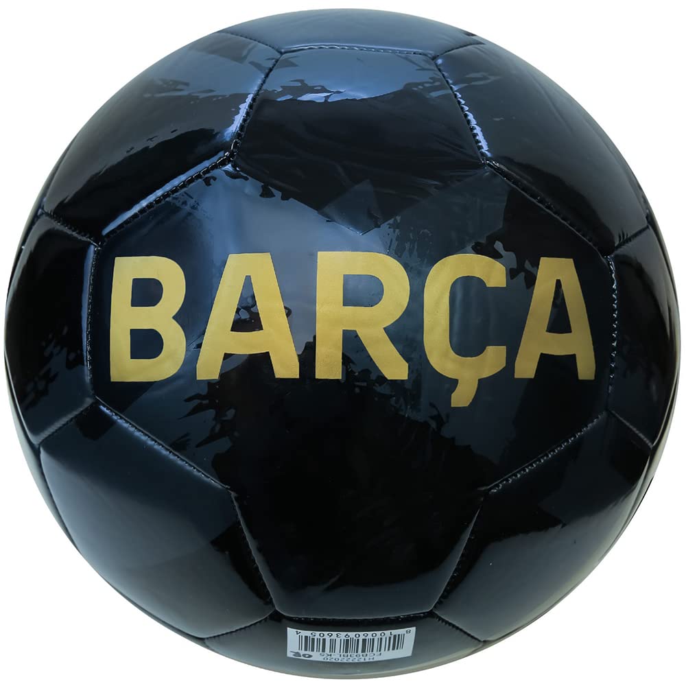Official FC Barcelona Size 5 Professional Soccer Ball - Licensed Outdoor Training Football for Games & Practice - Premium Brush Black Design for Fans & Players - Perfect for Matches, Training Sessions & Backyard Play