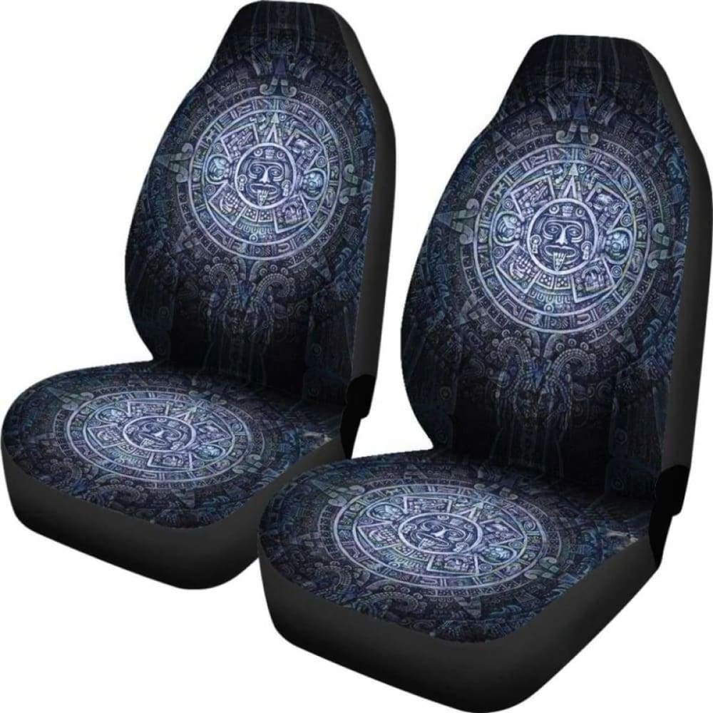 Premium Aztec Symbol Blue Car Seat Covers (Set of 2) - Universal Fit for Most Vehicles - Waterproof & Breathable Fabric - Perfect for SUVs, Trucks & Sedans - Stylish Protection for Daily Commute & Road Trips