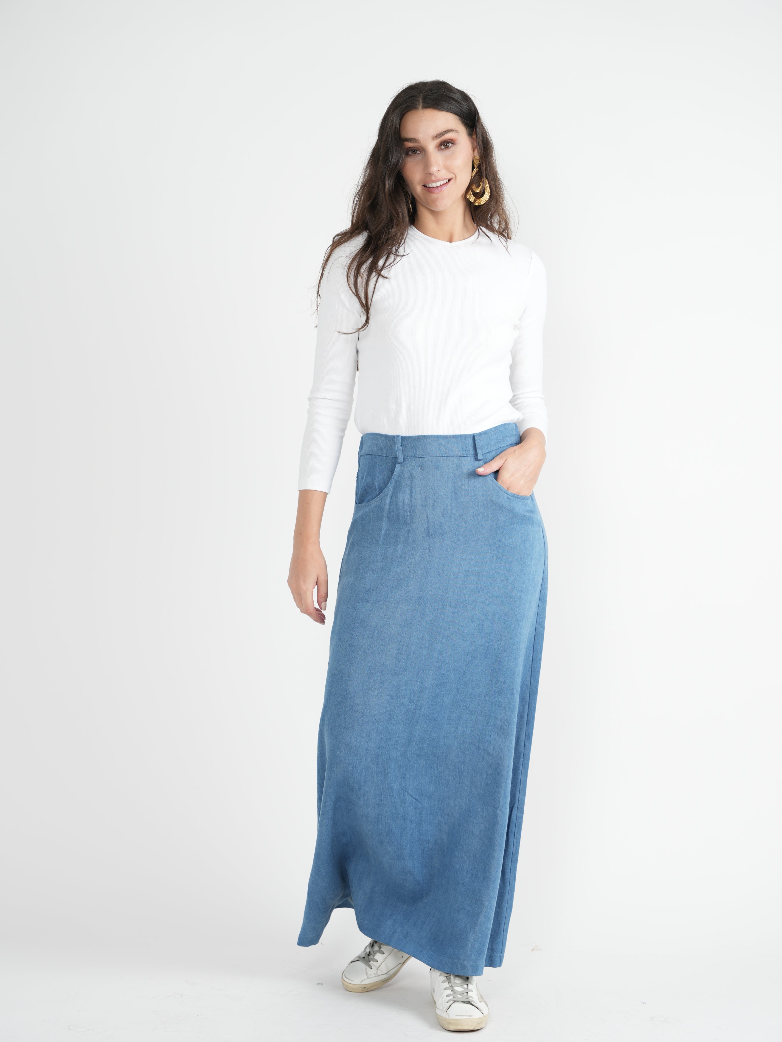 Elegant A-Line Maxi Skirt with Intricate Details - Perfect for Summer Outfits, Beach Vacations & Boho Chic Style