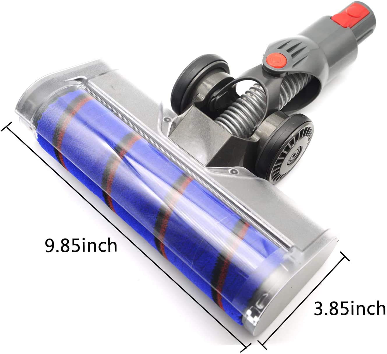 EZ SPARES Compatible with Dyson V7 V8 V10 V11 V15 Cordless Vacuum - Motorized Brush Attachment with 2 Roller Heads for Hard Floors & Carpets - Velvety Drum Suction Cleaner for Home, Car, Pet Hair Removal