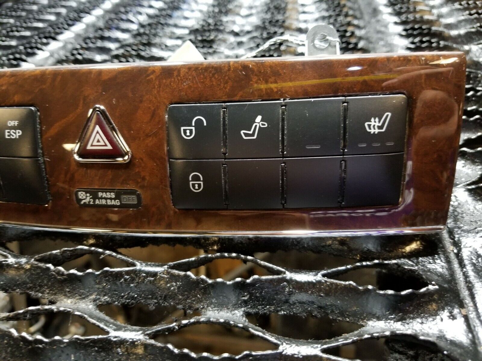 05 06 07 Mercedes W203 C350 OEM Wood Dash Hazard Switch Trim A2036808082 - Perfect for Interior Upgrades & Luxury Car Restoration