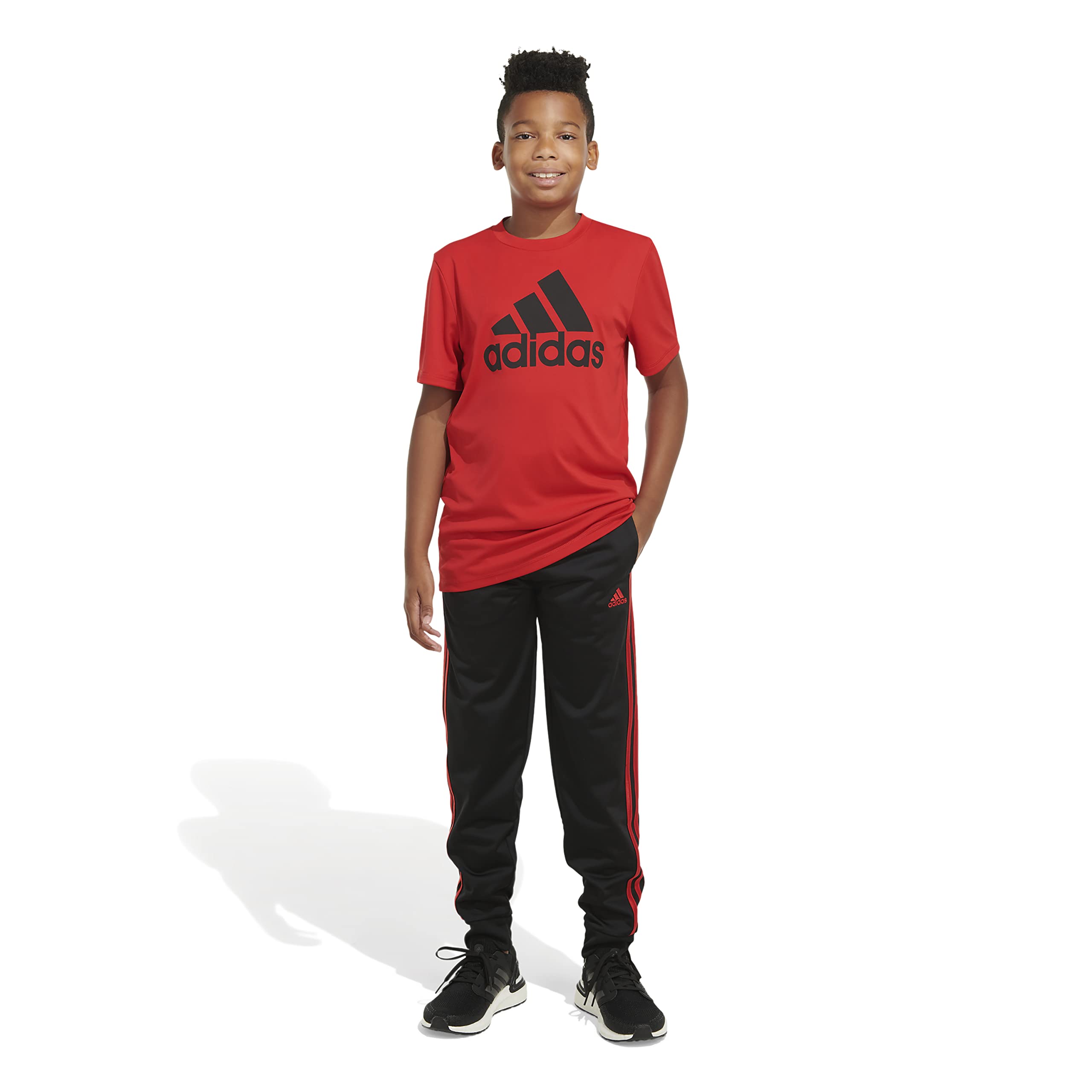 Adidas Boys' Elastic Waistband Classic 3s Tricot Jogger Pants - Comfortable Athletic Running & Casual Wear for Kids