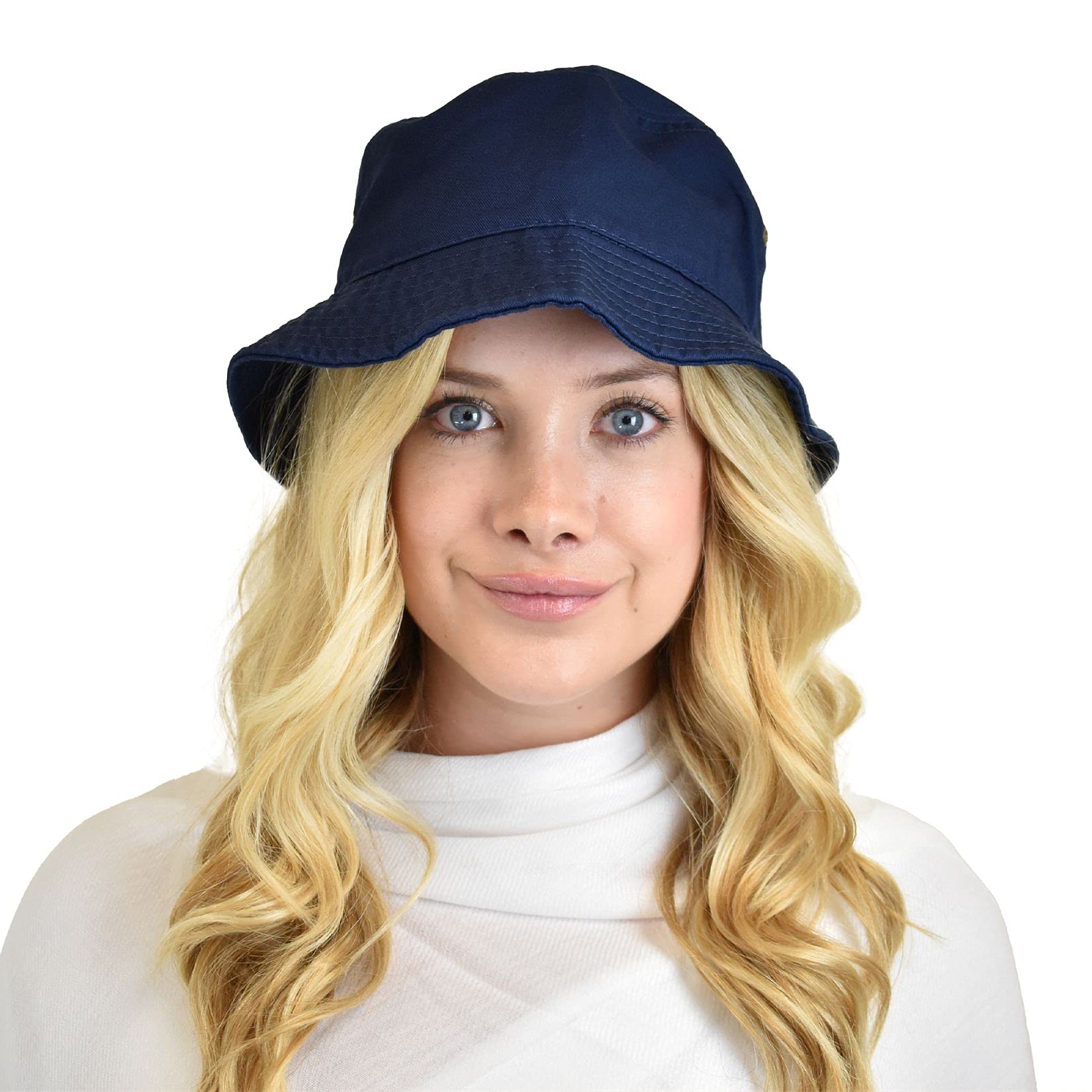 NYFASHION101 Stylish Unisex Solid Color Cotton Bucket Hat for Men & Women - Perfect for Outdoor Activities, Beach, Hiking & Summer Sun Protection