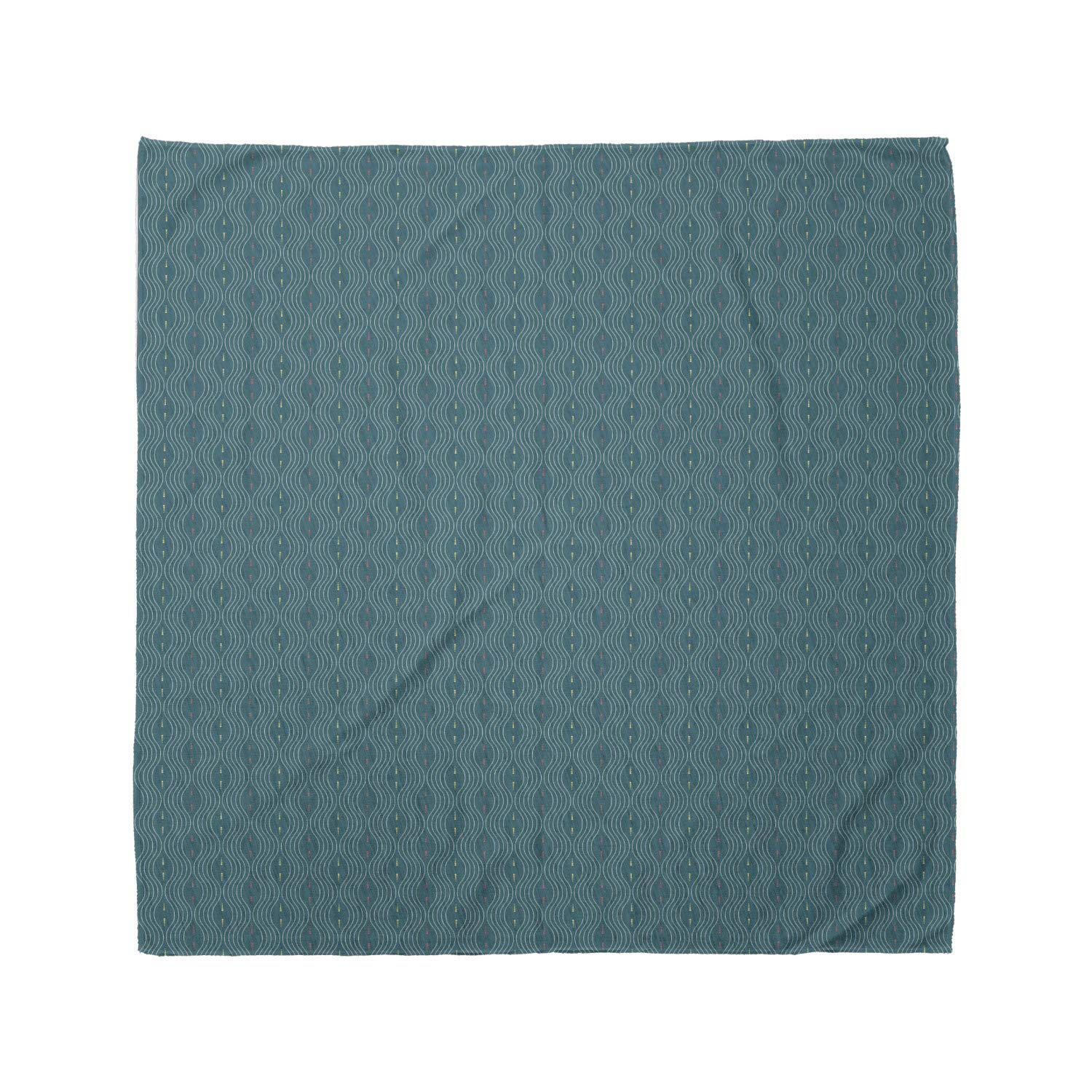 Ambesonne Abstract Bandana - Modern Wavy Lines & Dots Pattern - Unisex Head Scarf & Neck Tie for Men Women - Perfect for Outdoor Activities, Music Festivals & Fashion Accessories