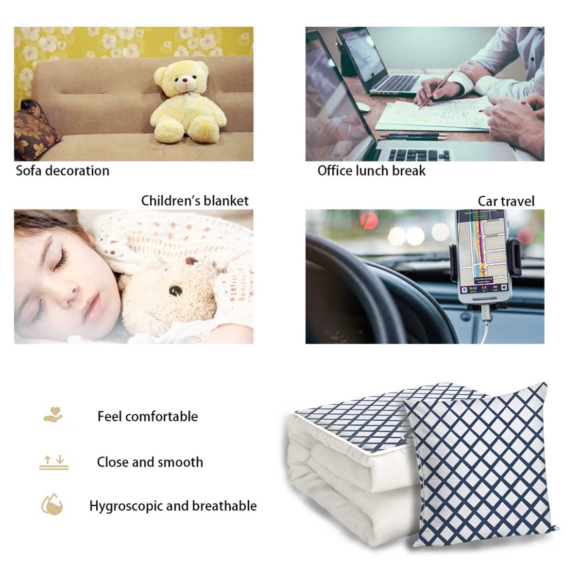 Premium Soft Travel Blanket Pillow - 18