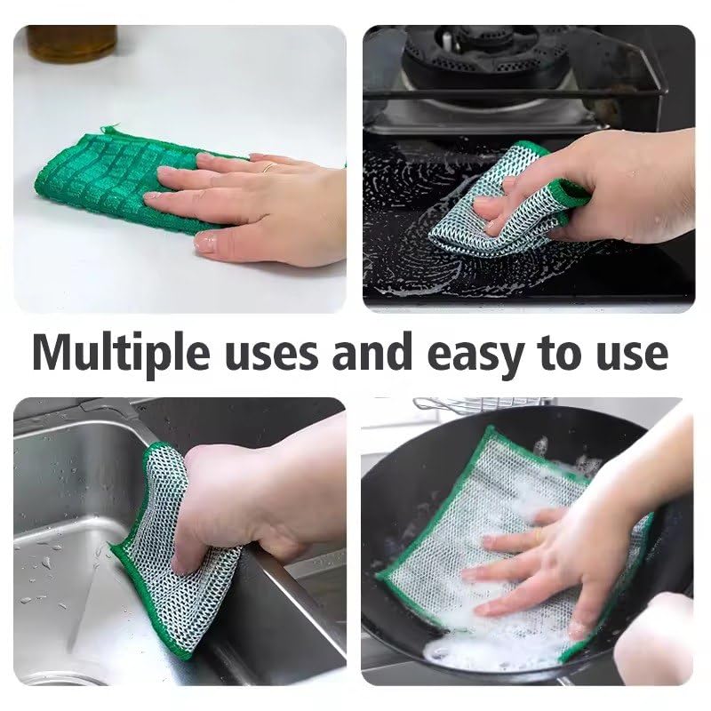 GOYKA 2-Pack Multipurpose Microfiber Dish Cloths - Double-Sided Non-Scratch Kitchen Cleaning Rags for Stainless Steel, Dishes & Countertops - Dishwasher Safe - Perfect for Washing Dishes, Cleaning Appliances & Polishing Surfaces